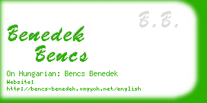 benedek bencs business card